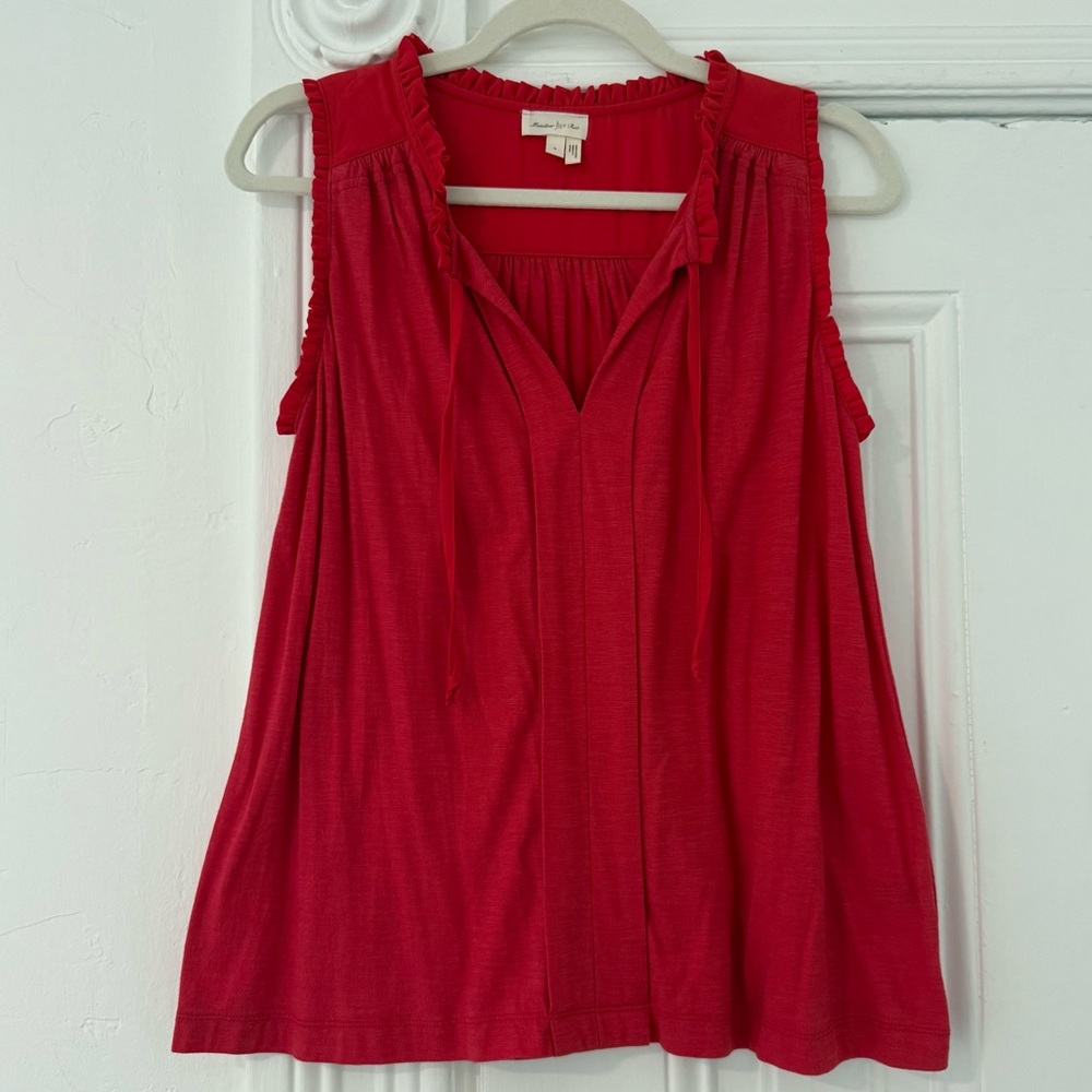 Meadow Rue Vibrant Red Sleeveless Blouse